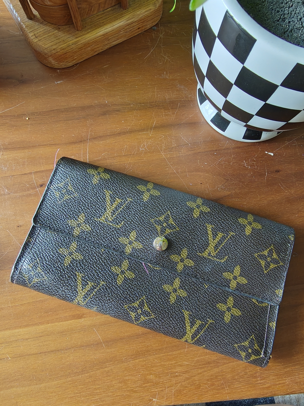 Louis Vuitton Monogram Canvas Long Wallet - Brown/Gold As Is!
